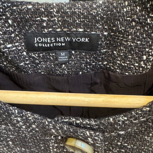 Vintage Jones New York Black & White Tweed Jacket – Size M - Picture 2 of 9